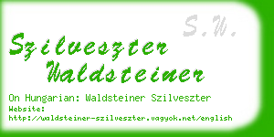 szilveszter waldsteiner business card